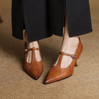 Aveline Pumps con T-Riemen in Pelle