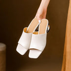 Mule in pelle Virelle Curve con tacco