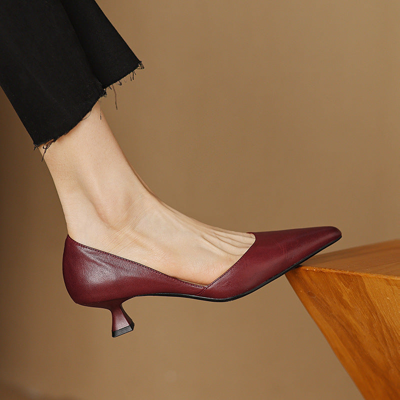 Ceyra Scarpe con Tacco Kitten in Pelle