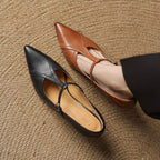 Aveline Pumps con T-Riemen in Pelle