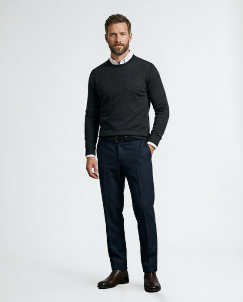 Emile | Maglione da Uomo Curato con Collo Rotondo