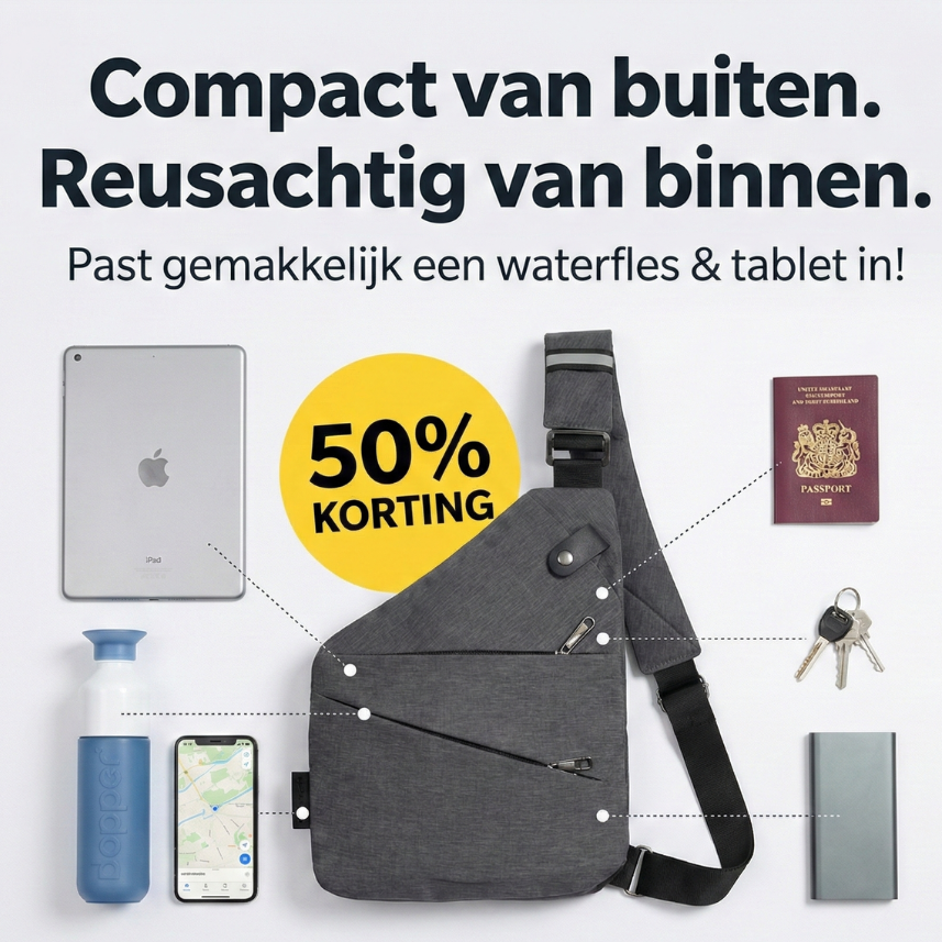 SecuWalker Borsa a Spalla Anti-Furto - Borsa a Crossbody Impermeabile