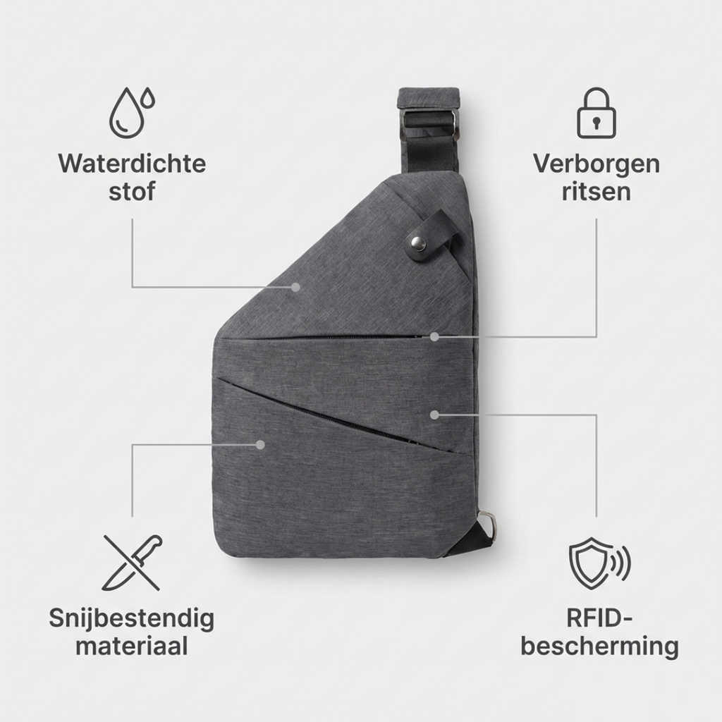 SecuWalker Borsa a Spalla Anti-Furto - Borsa a Crossbody Impermeabile
