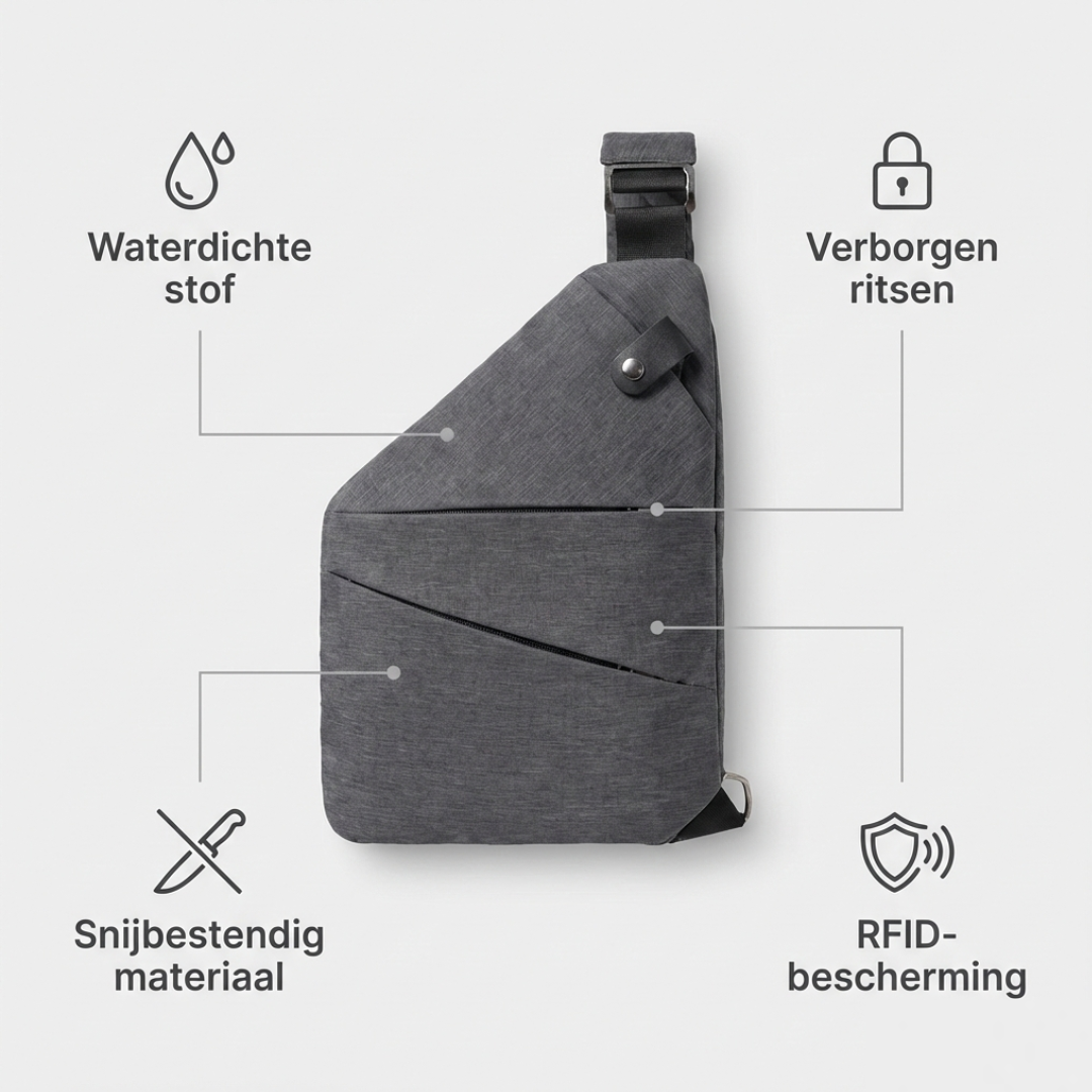 SecuWalker Borsa a Spalla Anti-Furto - Borsa a Crossbody Impermeabile