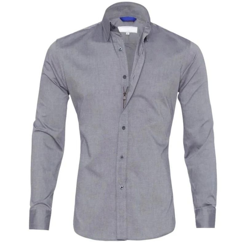 Camicia con zip antipiega Leo