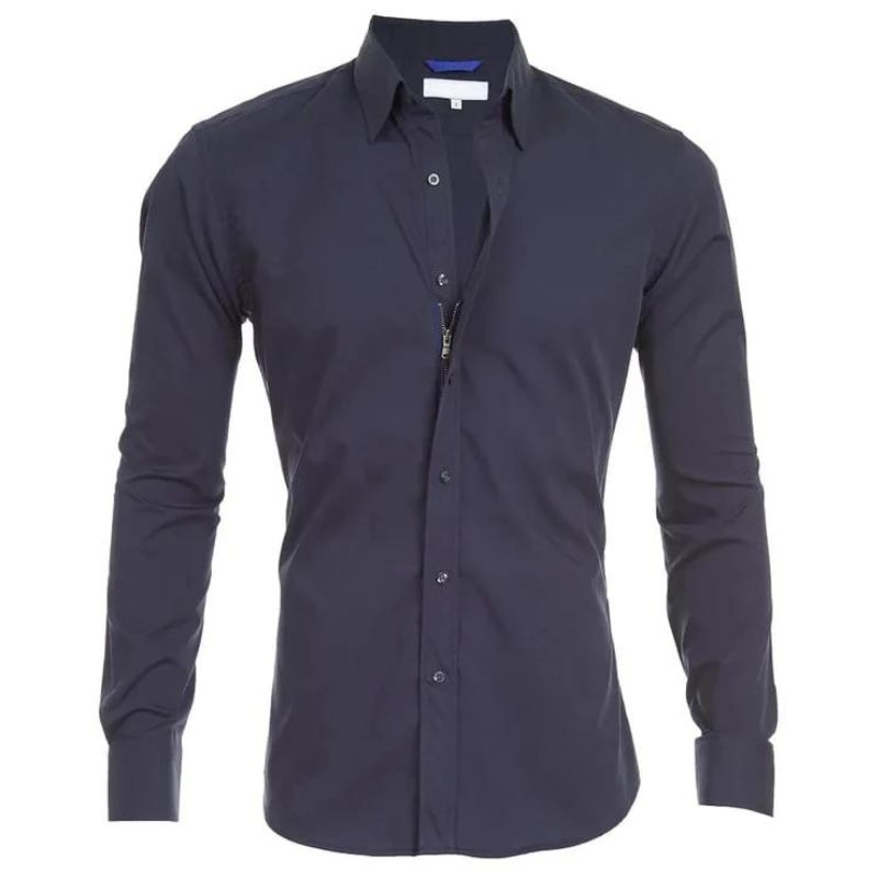 Camicia con zip antipiega Leo