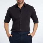 Camicia con zip antipiega Leo