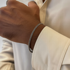 Bracciale Cuban Link in Argento per Uomini - Bracciale a Maglia Spessa