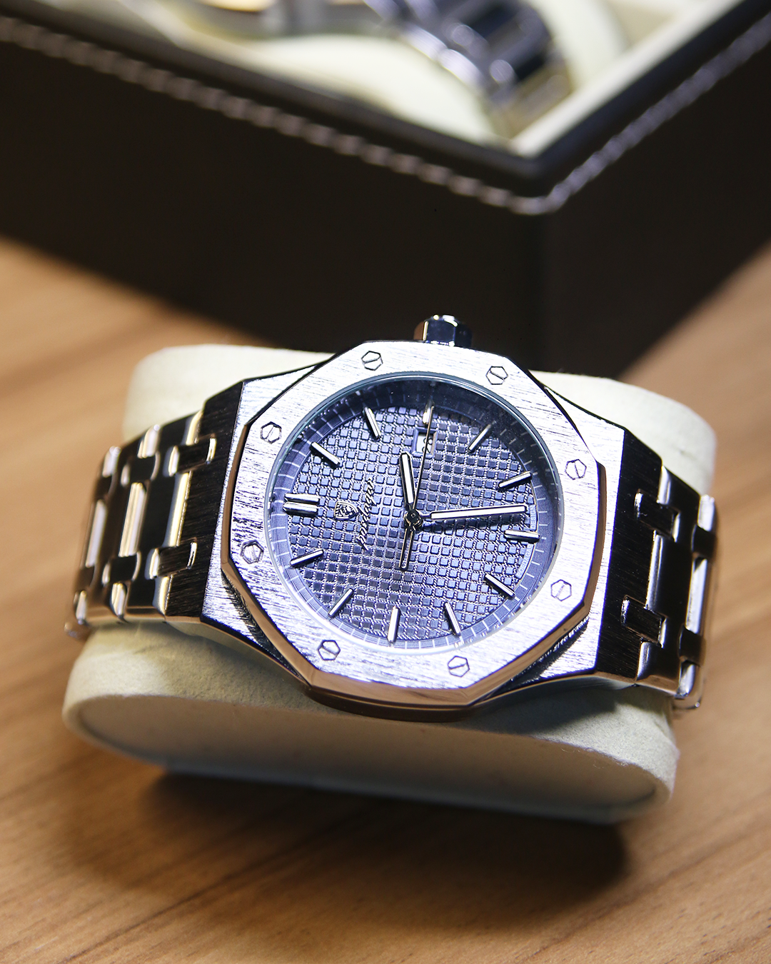 KingRoyal Luxe Orologio da Uomo - Orologio Pesante in Acciaio Inossidabile con Cassa Ottagonale