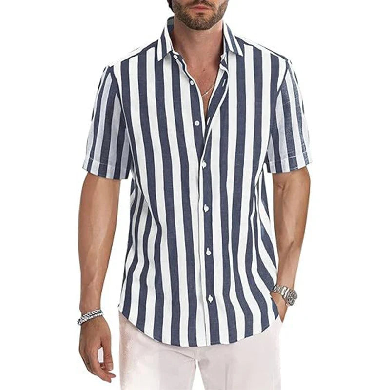 Zalecta | Camicia a Strisce Riviera Maniche Corte