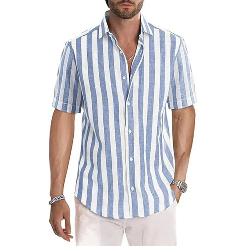 Zalecta | Camicia a Strisce Riviera Maniche Corte