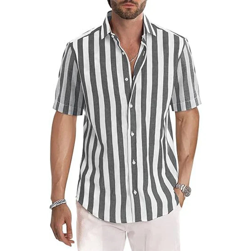 Zalecta | Camicia a Strisce Riviera Maniche Corte