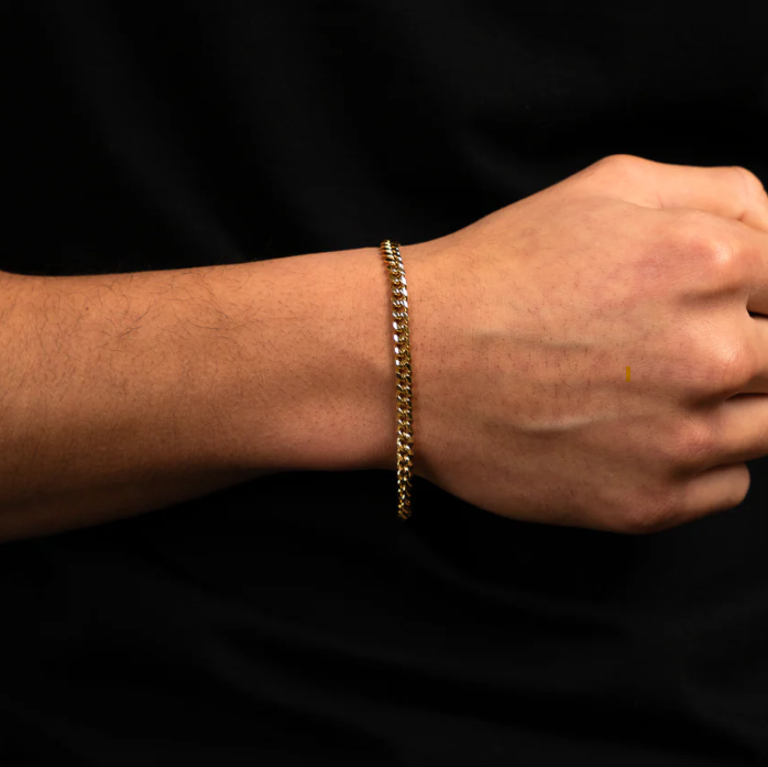 Bracciale Cuban Link in Oro per Uomini - Bracciale a Maglia Spessa