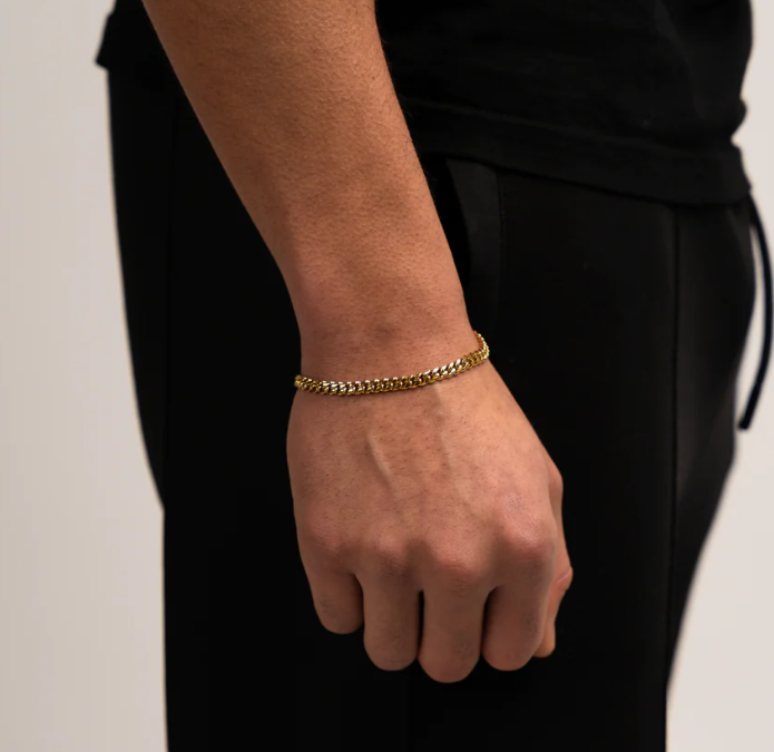 Bracciale Cuban Link in Oro per Uomini - Bracciale a Maglia Spessa