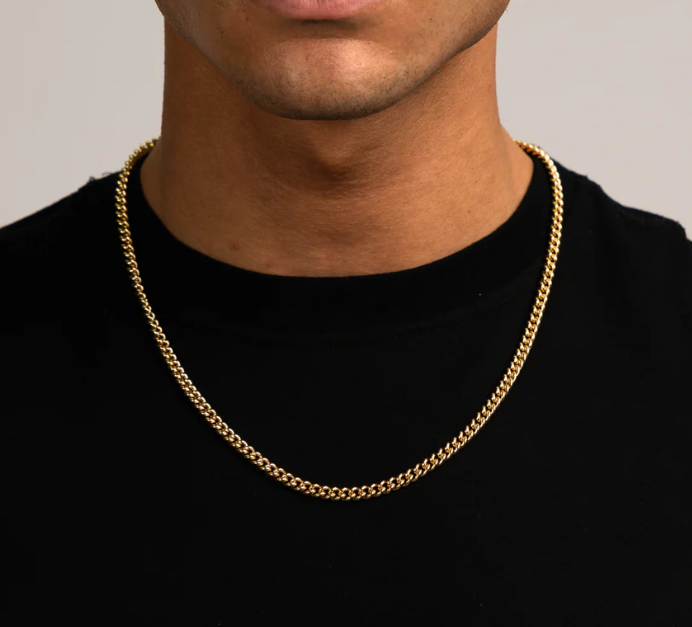 Collana Cuban Link in Oro per Uomini - Catena Robusta in Acciaio Inossidabile