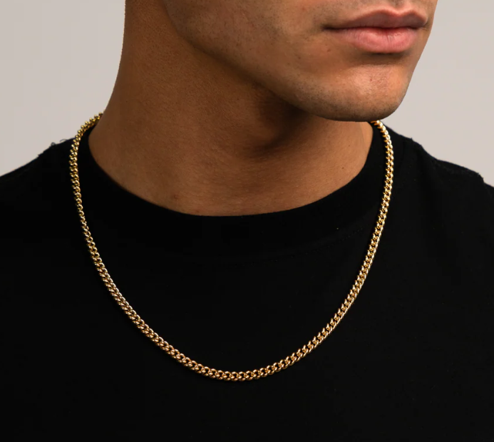 Collana Cuban Link in Oro per Uomini - Catena Robusta in Acciaio Inossidabile