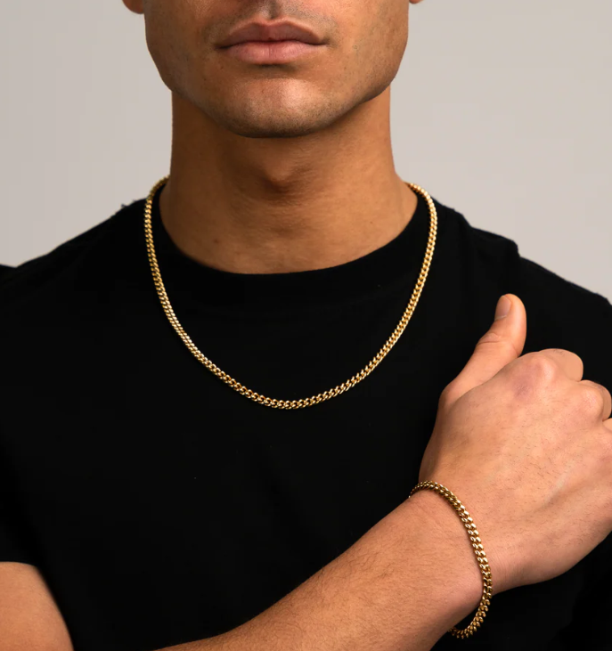 Collana Cuban Link in Oro per Uomini - Catena Robusta in Acciaio Inossidabile