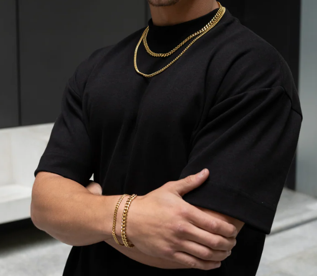 Collana Cuban Link in Oro per Uomini - Catena Robusta in Acciaio Inossidabile