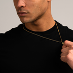 Collana da Uomo con Croce - Collana a Maglia in Acciaio Inossidabile