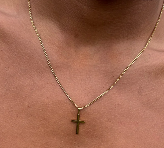 Collana da Uomo in Oro con Croce - Collana in Acciaio Inossidabile