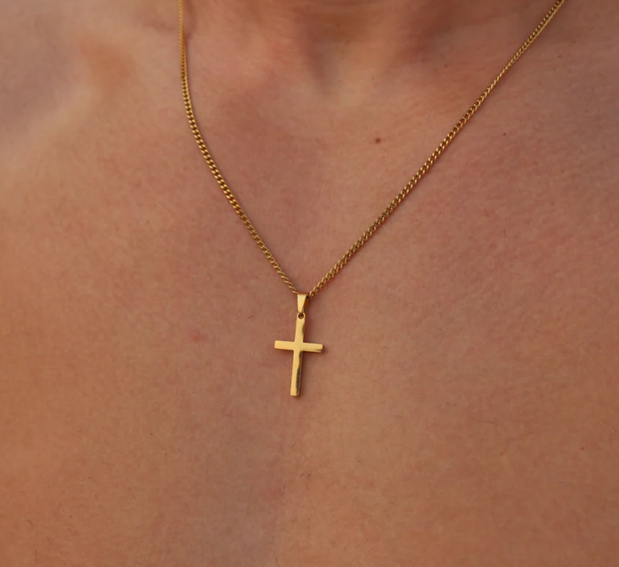 Collana da Uomo in Oro con Croce - Collana in Acciaio Inossidabile