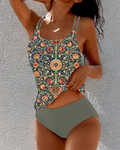 Madeleine | Set Tankini con Motivo Vintage di Fiori