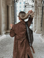 Frejas™| Cappotto lungo in ecopelle scamosciata