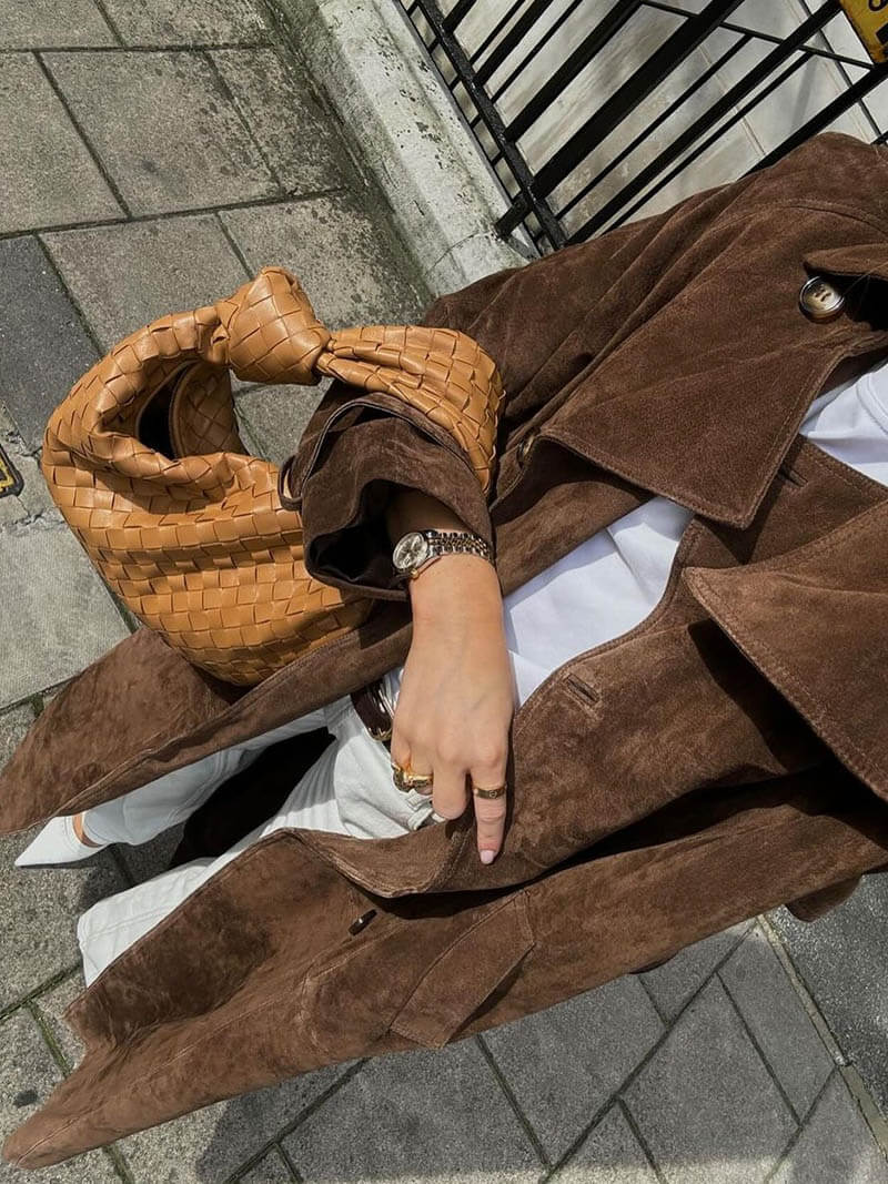 Frejas™| Cappotto lungo in ecopelle scamosciata