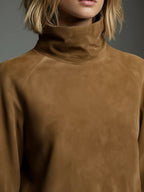 Romy | Abito Mini in Suedine Vintage con Collo Alto