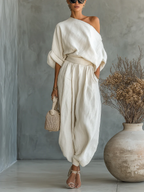 Emma | Completo elegante a due pezzi asimmetrico