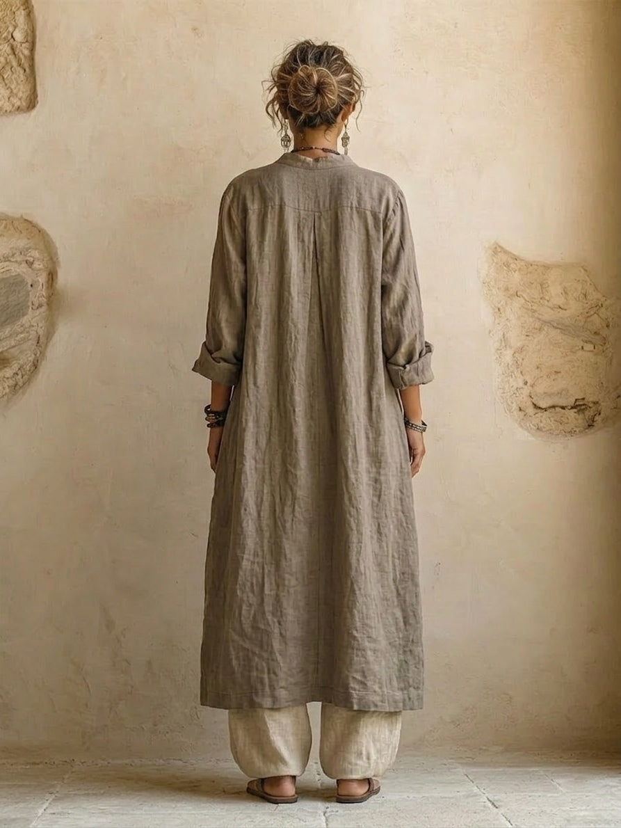 Laurence | Completo tre pezzi in lino e cotone dal fascino bohemien naturale
