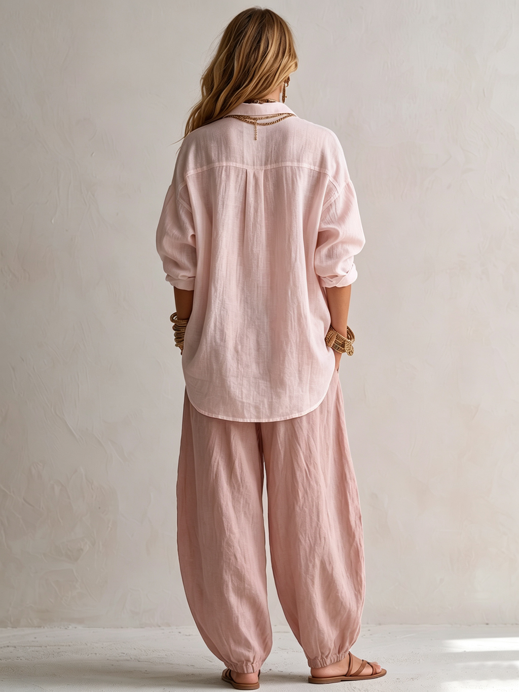Capucine | Camicia Bianca Ampia e Pantalone Lantern Verde Oliva