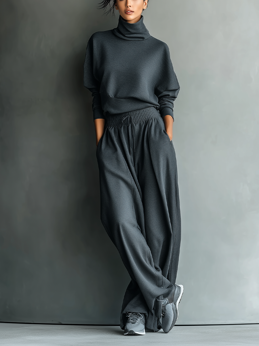 Completo Strick Pantaloni Larghi