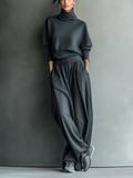 Completo Strick Pantaloni Larghi