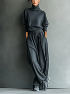 Completo Strick Pantaloni Larghi