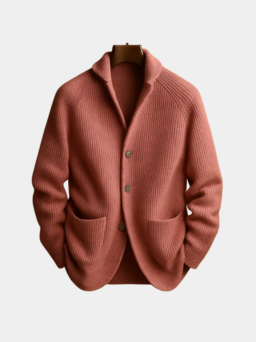 SILVORO | CARDIGAN IN LANA RIBBATA PER UOMINI