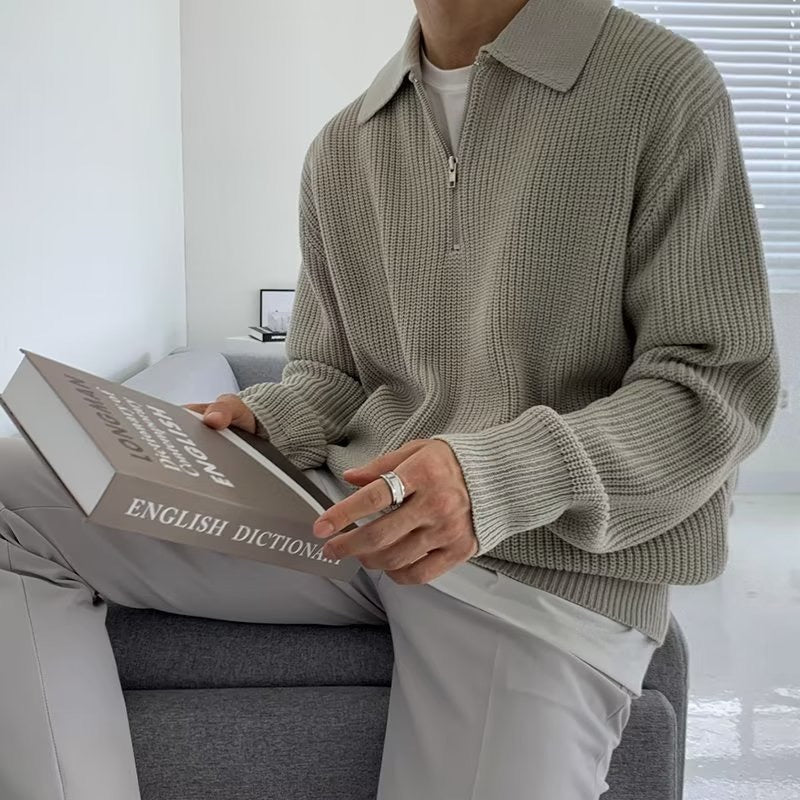 Arno | Maglione in Cotone con Mezza Zip