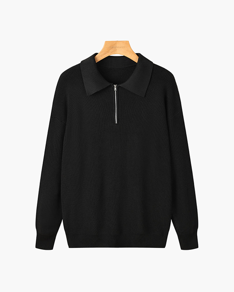 Arno | Maglione in Cotone con Mezza Zip