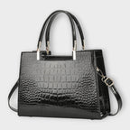 Olivia - Borsa a mano con stampa coccodrillo lucido