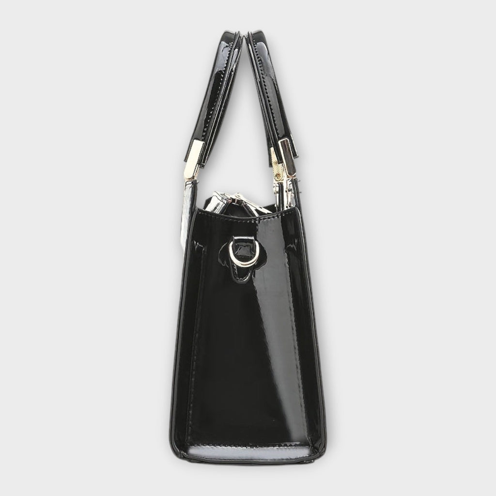 Olivia - Borsa a mano con stampa coccodrillo lucido