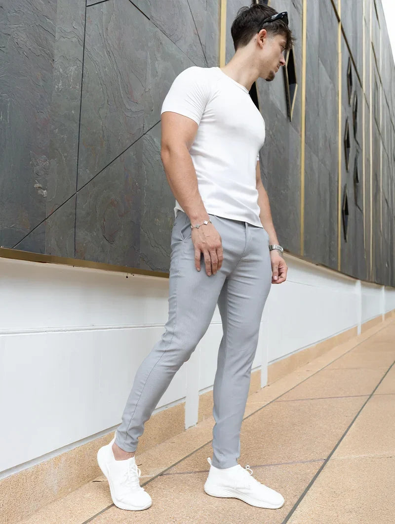 Felix Pantaloni Slim Fit Stretch Uomo - Grigio Chiaro