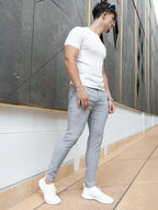 Felix Pantaloni Slim Fit Stretch Uomo - Grigio Chiaro