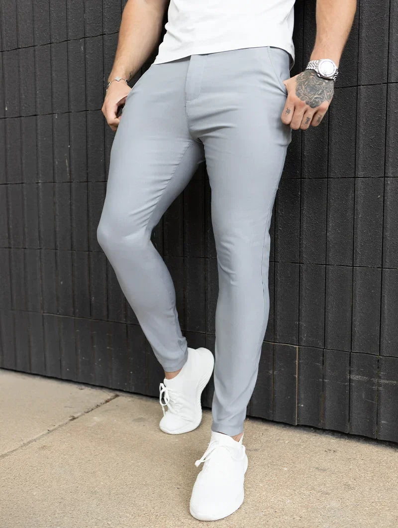 Felix Pantaloni Slim Fit Stretch Uomo - Grigio Chiaro