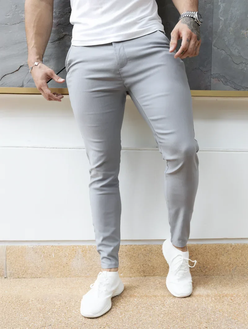 Felix Pantaloni Slim Fit Stretch Uomo - Grigio Chiaro