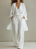 Isabelle | Completo homewear 3 pezzi in lino casual