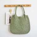 Matilde | Borsa a Tracolla in Paglia Intrecciata - Verde Salvia