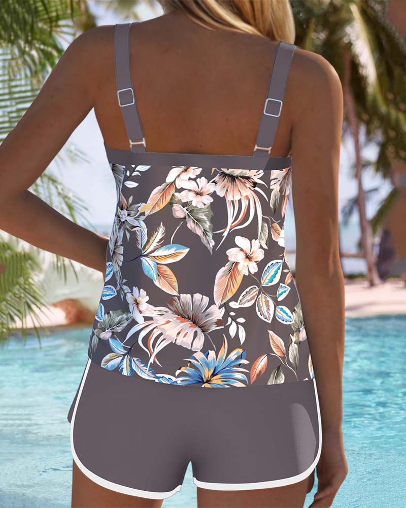 Imke | Tankini senza maniche stampato