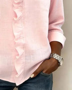 Indie | Bluse con volant, scollatura a V e maniche lunghe