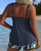 Laluna® | Tankini a righe con pantaloni da spiaggia a due pezzi