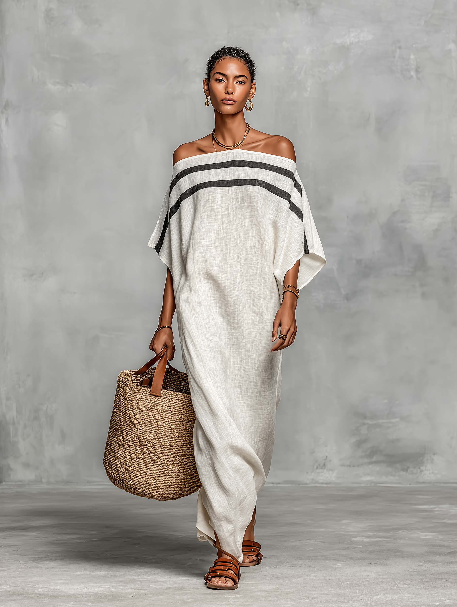 Abito Maxi Minimalista in Lino